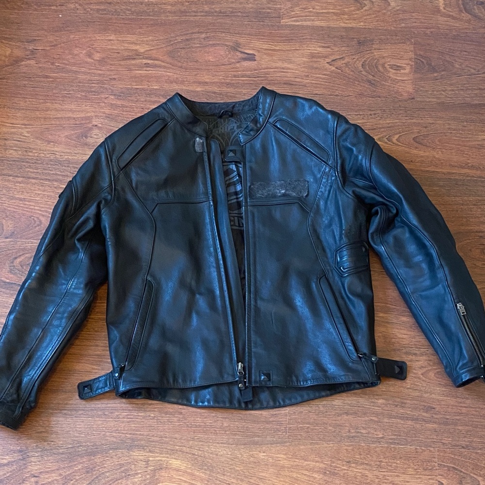 Shift Black leather motorcycle jacket Medium